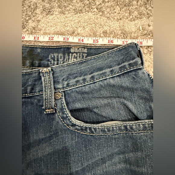 Ariat Mens M5 Jeans Slim Straight Leg Blue Denim Western Cowboy Size 36X32 - Picture 8 of 10